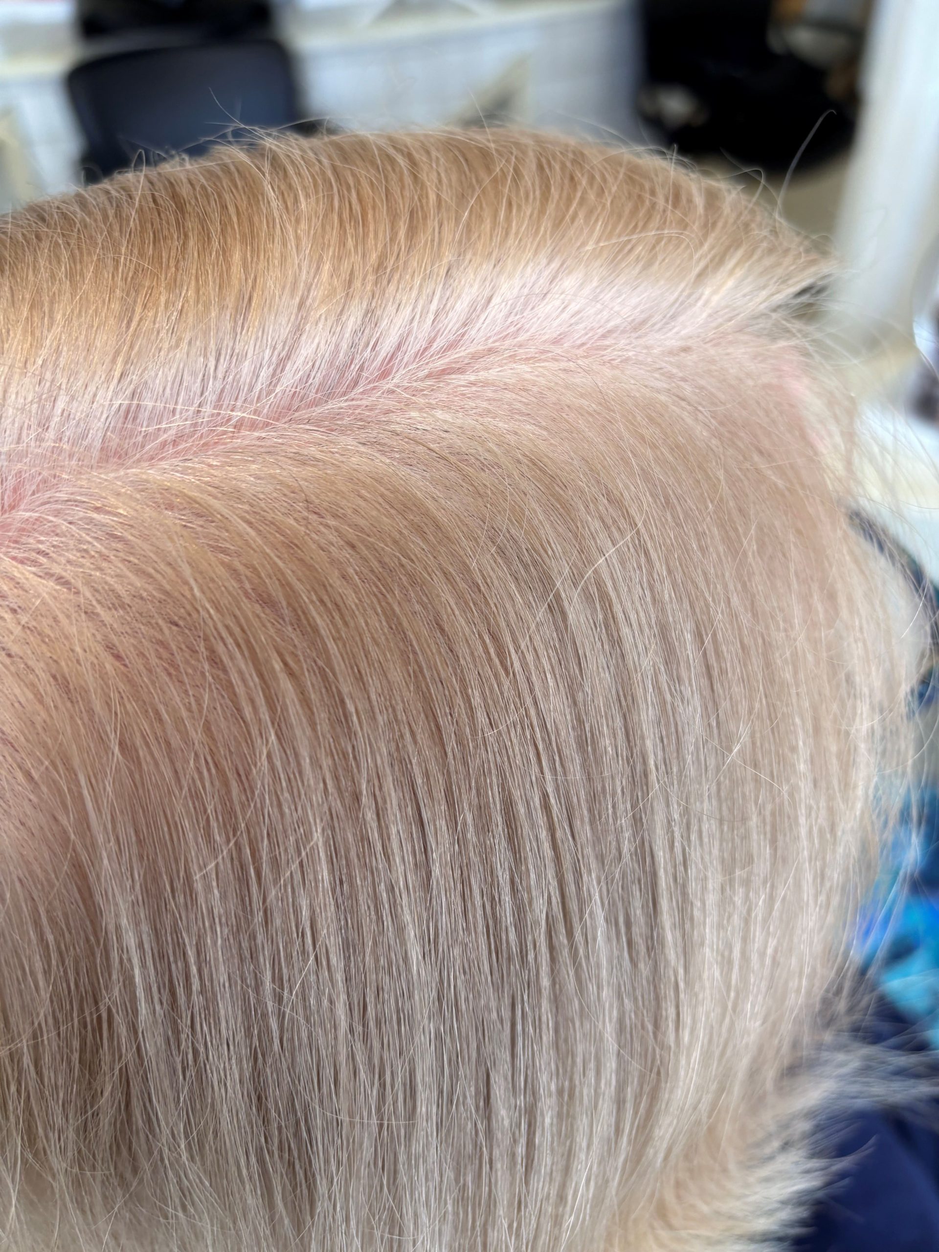 Grey blending transformation showing soft natural dimension on mature hair in Tweed Heads salon